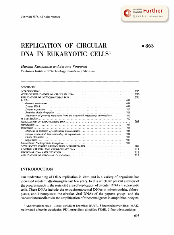 Replication of Circular DNA in Eukaryotic Cells Biology Diagrams