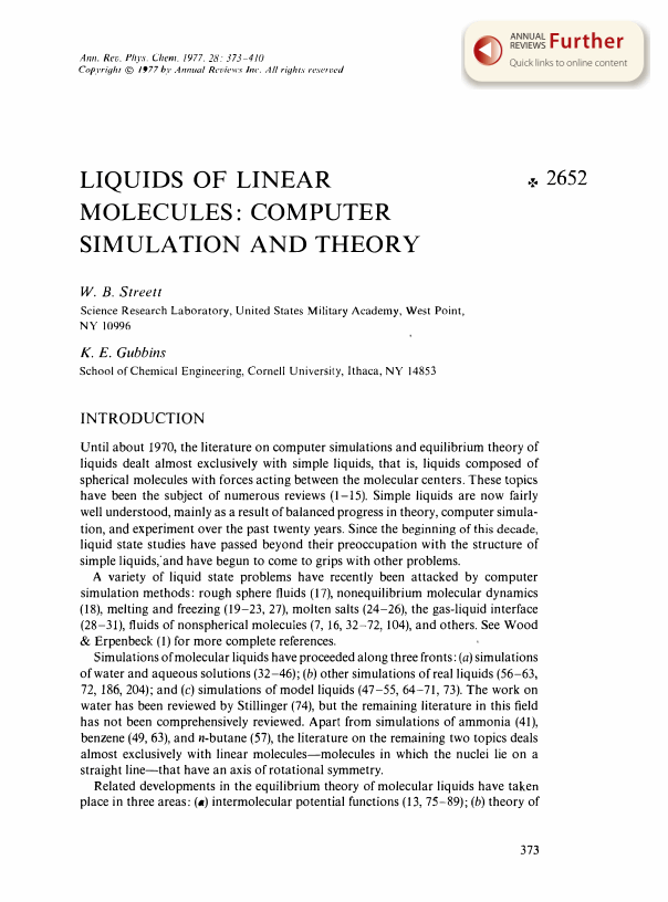 Liquids of Linear Molecules: Computer Simulations and Theory | Annual ...